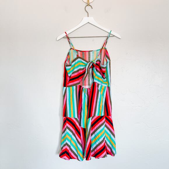 Express Bright Striped Knot Back Dress NWOT Medium - Picture 3 of 6